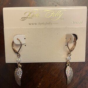 Kirk's Folly Free Spirit Gold Tone Wing Earrings